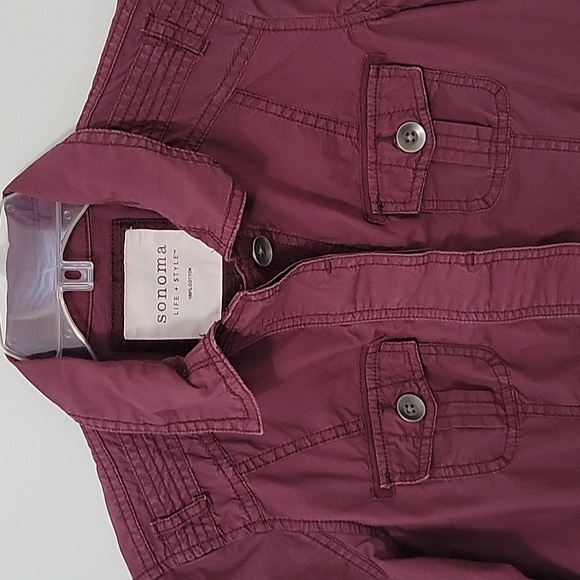 Sonoma Women's Burgundy Jacket, Size Medium - Picture 2 of 8